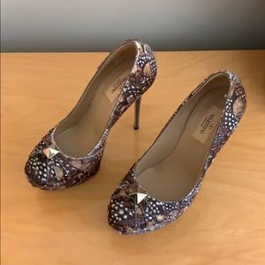 Valentino peacock rock stud platform heels